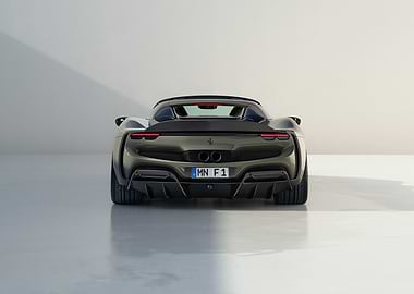 Rear View of a Gray Ferrari