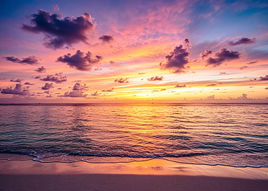 Ocean Sunset with Colorful Sky
