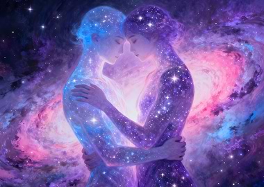 Cosmic Embrace: Celestial Couple