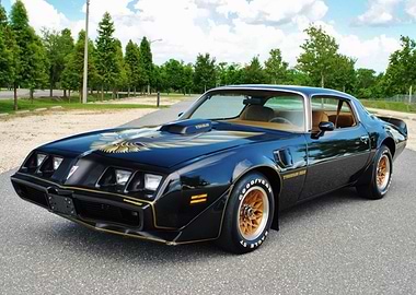Black Pontiac Trans Am parked outdoors