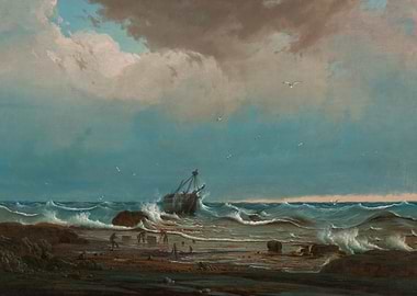 Shipwreck on a Stormy Coast