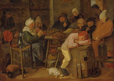 Old Master Painting: Tavern Scene