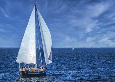 Sailboat on the Open Sea