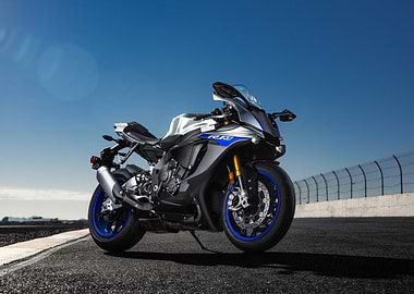Yamaha R1M Motorcycle on Racetrack
