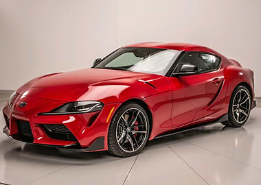 Red Toyota Supra Car