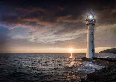 Lighthouse at Sunset