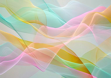 Pastel Symphony of Floating Sheer Ribbons