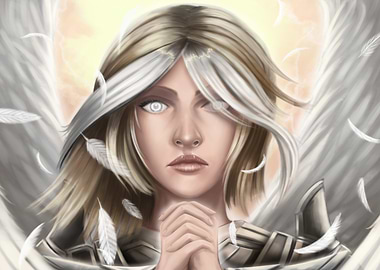 Angel Warrior with Wings and Armor