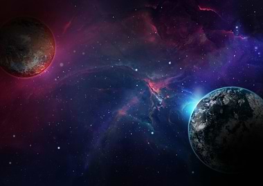 cosmic planets and nebula