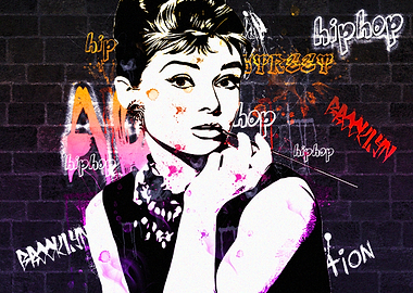 Audrey Hepburn Graffiti Art