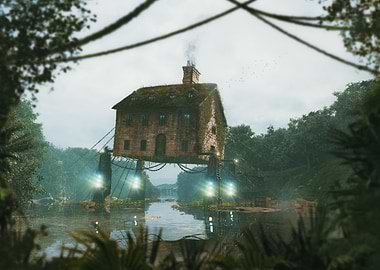 House on Stilts in Lush Environment