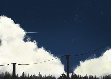 \Sky with Clouds and Trees