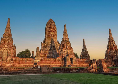Ancient Temple Ruins in Ayutthaya, Thailand