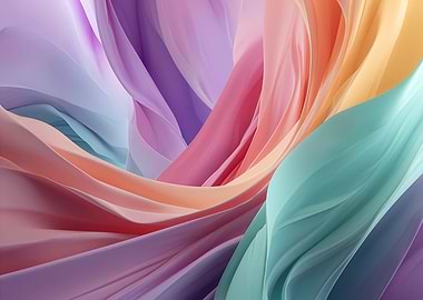 Abstract Pastel Fabric Waves Background