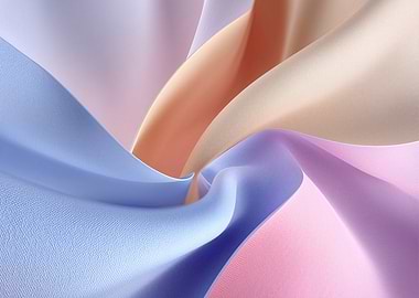 Abstract Pastel Fabric Flow with Gentle Curves and Textures