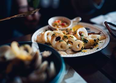 Grilled Calamari Rings with Sauce