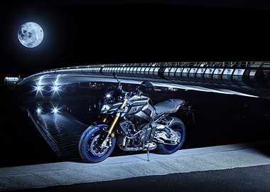 Yamaha MT-10 Motorcycle at Night