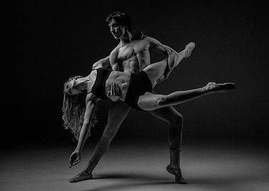 Ballet Duo in Black and White