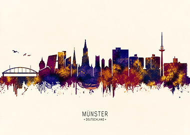 Munster Skyline Watercolor Art