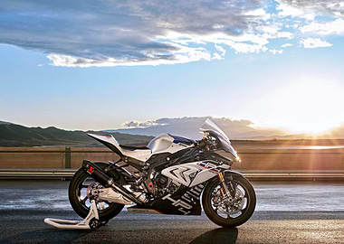 BMW HP4 Race Motorcycle at Sunset