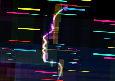 Abstract Profile with Colorful Lines
