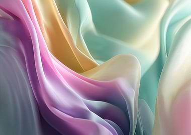 Abstract flowing pastel fabric texture in soft folds