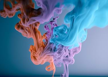 Abstract Colored Ink Cloud
