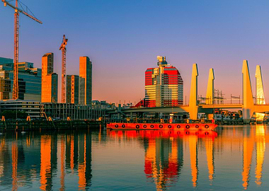 Gothenburg cityscape at sunset