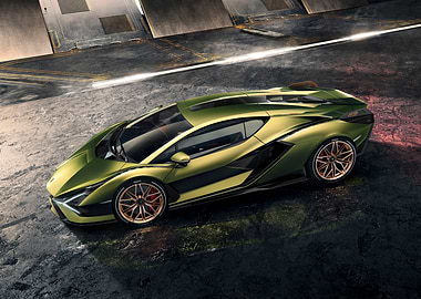 Green Lamborghini Sian FKP 37