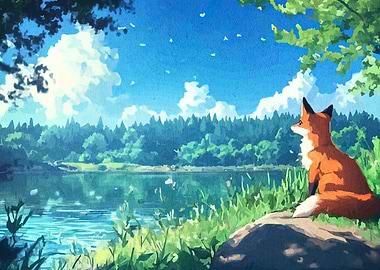 Fox by the Lake
