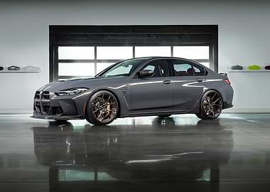 Gray BMW M3 Sedan in Garage
