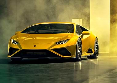 Yellow Lamborghini Huracan Front View