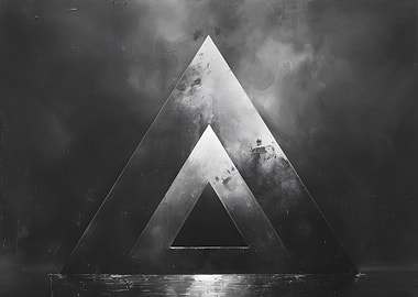 Abstract Black and White Triangle Composition