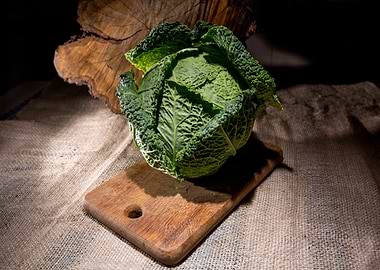Savoy Cabbage Still Life