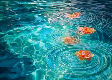 Flowers Floating on Water Surface