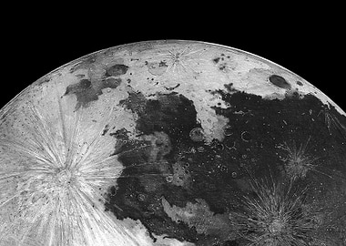 monochrome moon surface close-up