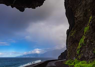 Coastal Road Through Cave Entrance, Madeira