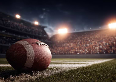 American Football on Stadium Field