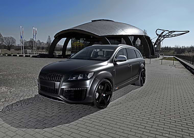Dark Gray Audi Q7 on Cobblestone