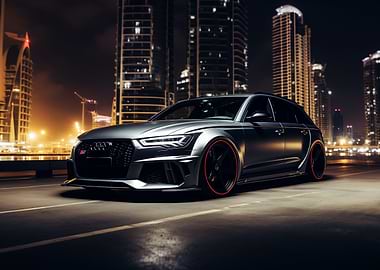 Black Audi RS6 at Night