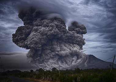 Volcanic Eruption with Ash Cloud