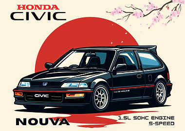 Honda Civic Nouva Japanese Style Art