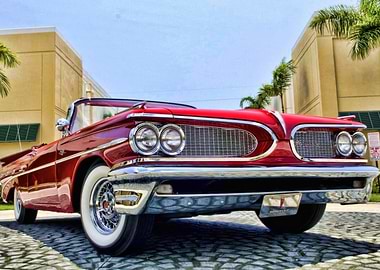 Red Pontiac Bonneville Convertible Classic Car