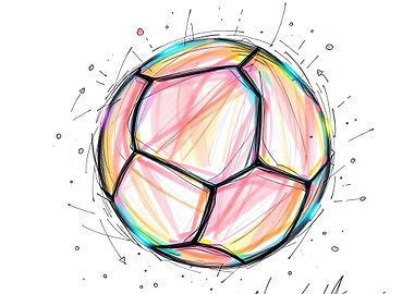 Colorful Soccer Ball Sketch