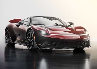 Burgundy Battista Hypercar Studio Shot