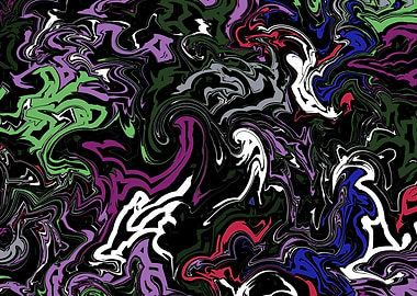 Abstract Swirls on Black Background 137-20 by Kristalin Davis