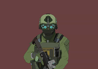Futuristic Soldier with Advanced Gear