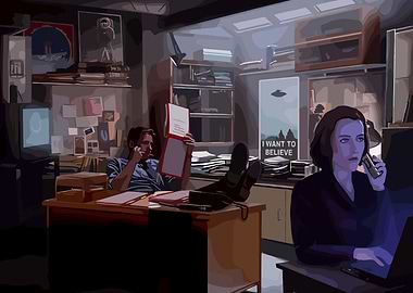 The X-Files office scene digital art