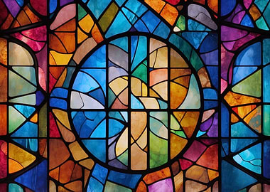 Colorful Stained Glass Window Art