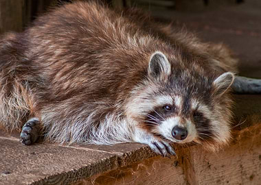 Resting Raccoon Portrait